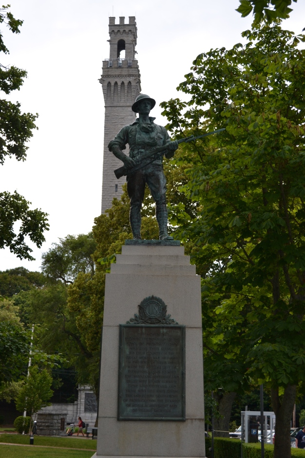 Soldier guarding pilgrim monument